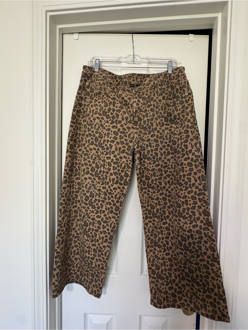 American Eagle Outfitters Leopard Print Wide-Leg Pants - Brown & Black